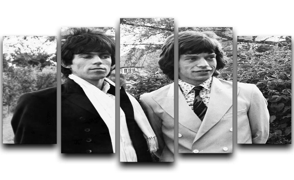 Keith Richards and Mick Jagger 5 Split Panel Canvas  - Canvas Art Rocks - 1