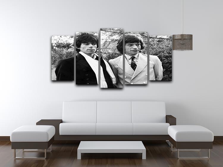 Keith Richards and Mick Jagger 5 Split Panel Canvas - Canvas Art Rocks - 3