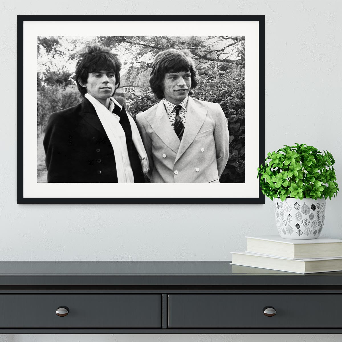 Keith Richards and Mick Jagger Framed Print - Canvas Art Rocks - 1