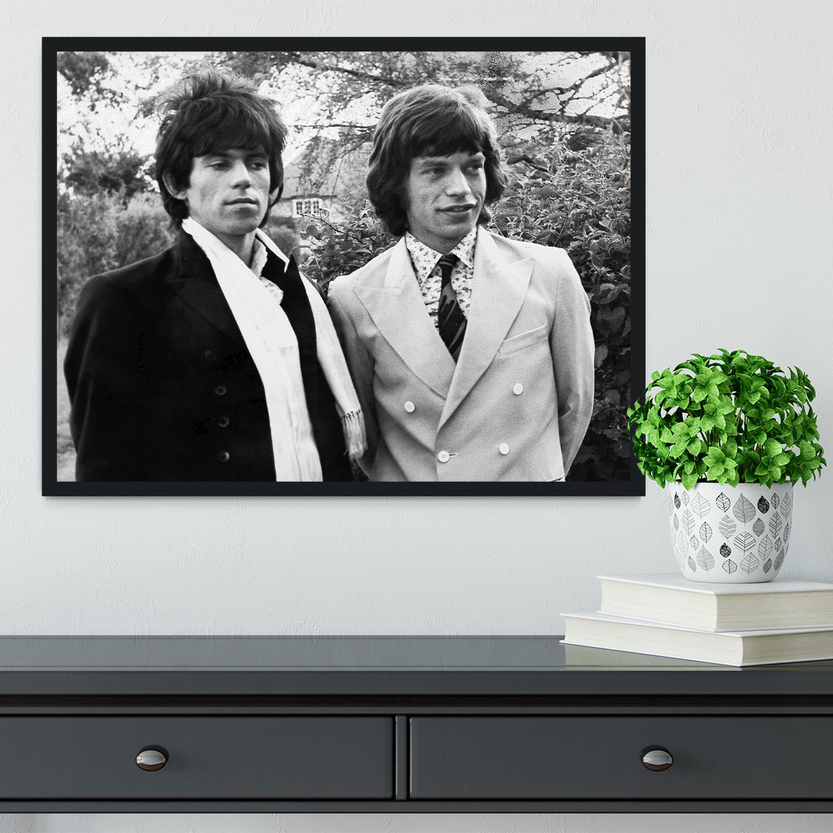 Keith Richards and Mick Jagger Framed Print - Canvas Art Rocks - 2