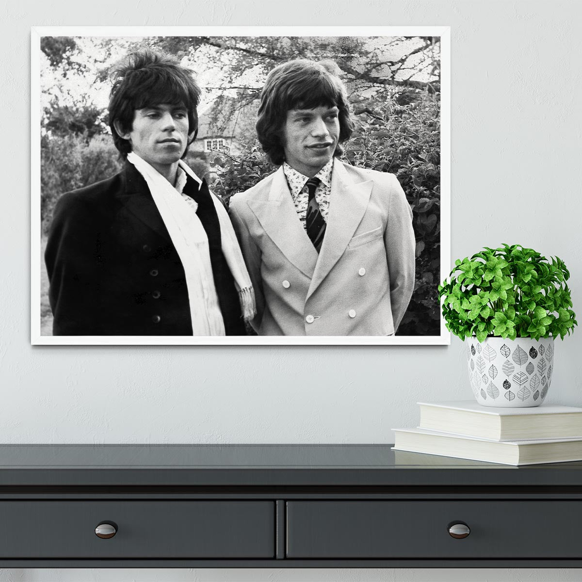 Keith Richards and Mick Jagger Framed Print - Canvas Art Rocks -6
