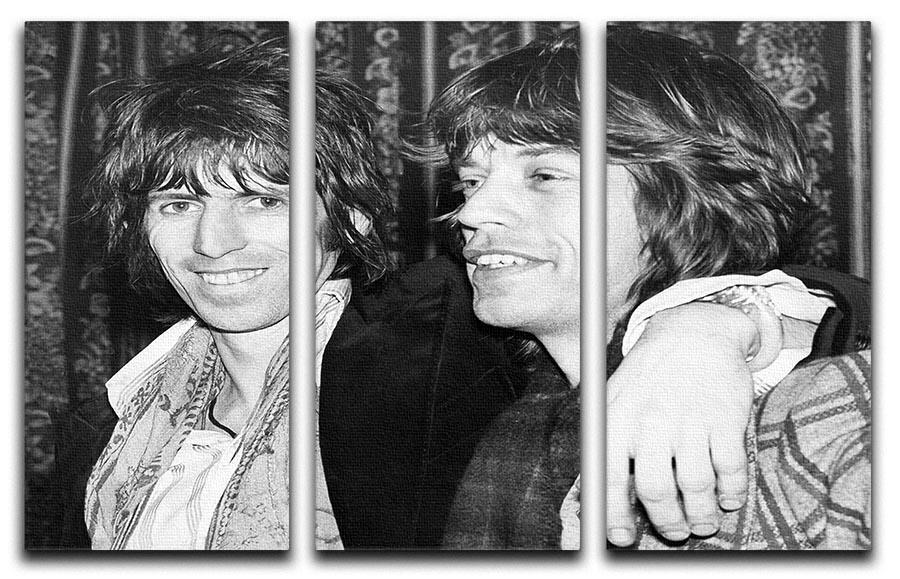 Keith Richards and Mick Jagger celebrate 3 Split Panel Canvas Print - Canvas Art Rocks - 1