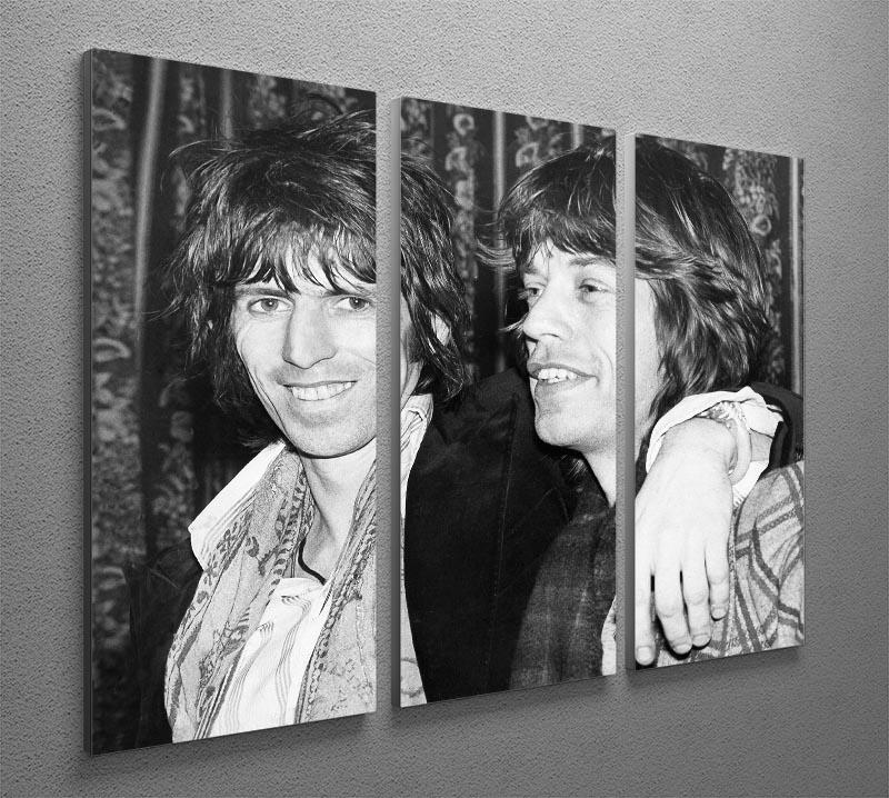 Keith Richards and Mick Jagger celebrate 3 Split Panel Canvas Print - Canvas Art Rocks - 2