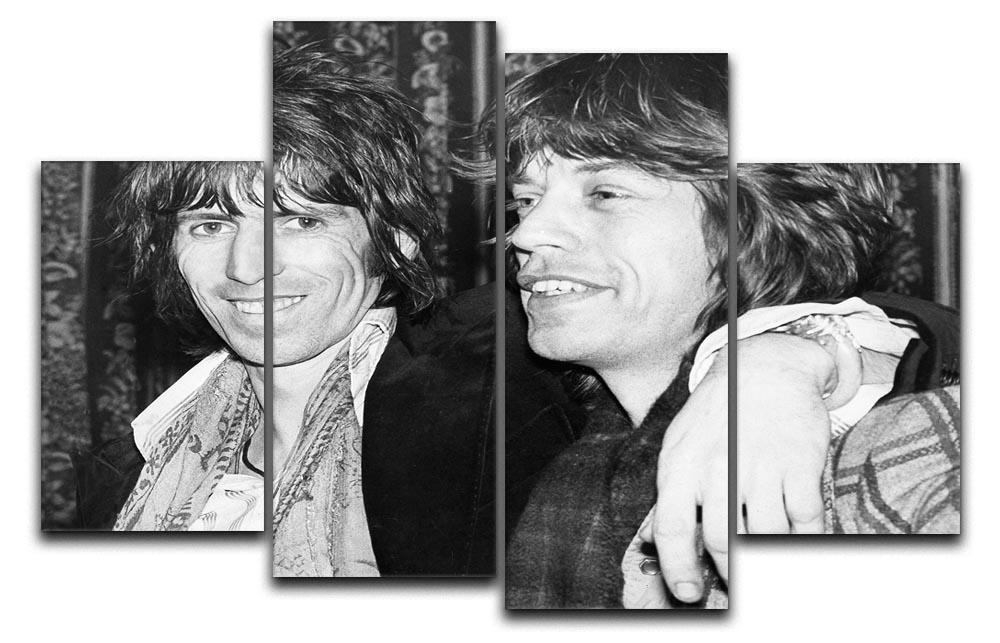 Keith Richards and Mick Jagger celebrate 4 Split Panel Canvas  - Canvas Art Rocks - 1