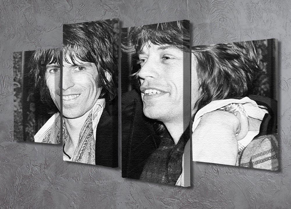 Keith Richards and Mick Jagger celebrate 4 Split Panel Canvas - Canvas Art Rocks - 2