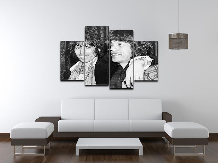 Keith Richards and Mick Jagger celebrate 4 Split Panel Canvas - Canvas Art Rocks - 3