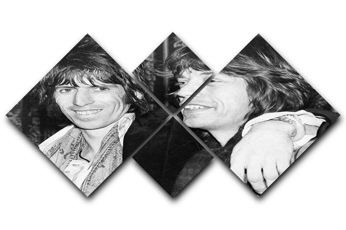 Keith Richards and Mick Jagger celebrate 4 Square Multi Panel Canvas  - Canvas Art Rocks - 1