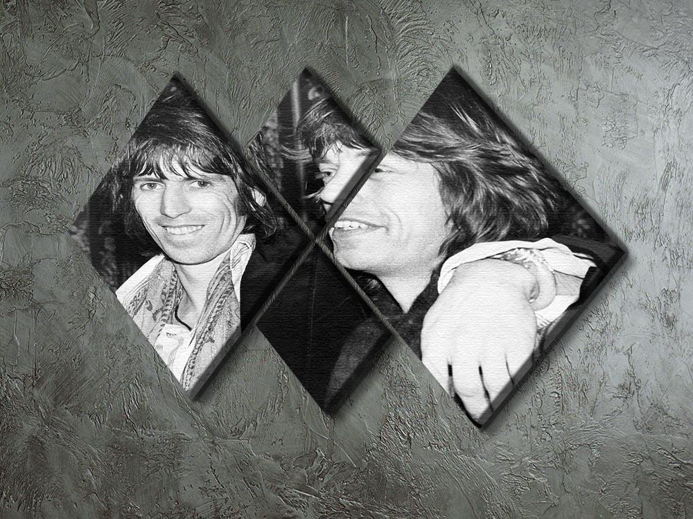 Keith Richards and Mick Jagger celebrate 4 Square Multi Panel Canvas - Canvas Art Rocks - 2