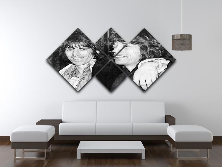 Keith Richards and Mick Jagger celebrate 4 Square Multi Panel Canvas - Canvas Art Rocks - 3