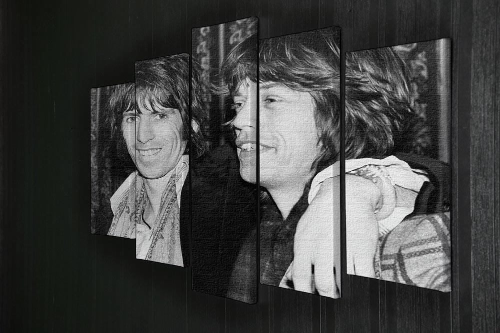 Keith Richards and Mick Jagger celebrate 5 Split Panel Canvas - Canvas Art Rocks - 2