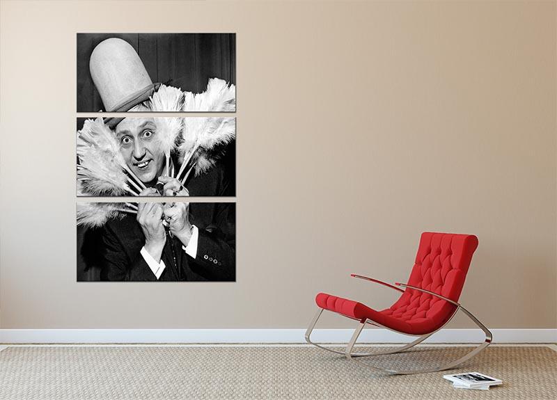 Ken Dodd with tickling sticks 3 Split Panel Canvas Print - Canvas Art Rocks - 2