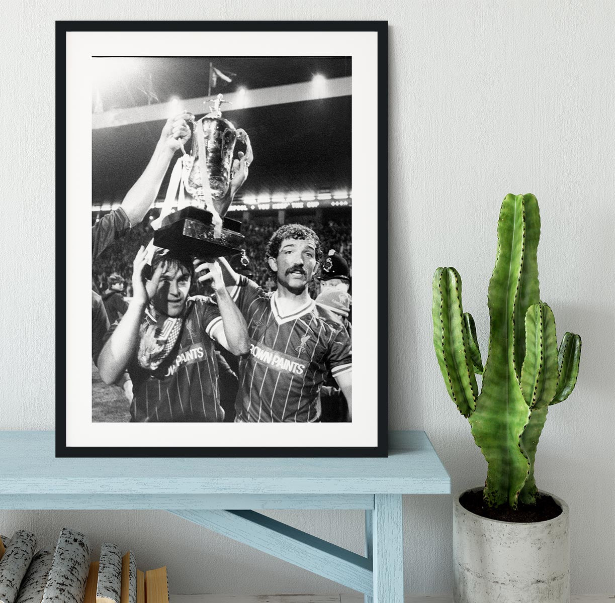 Kenny Dalglish and Graeme Souness with the Milk Cup trophy Framed Print - Canvas Art Rocks - 1