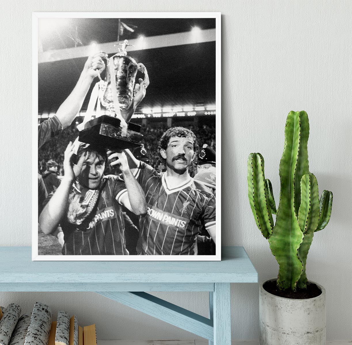 Kenny Dalglish and Graeme Souness with the Milk Cup trophy Framed Print - Canvas Art Rocks -6