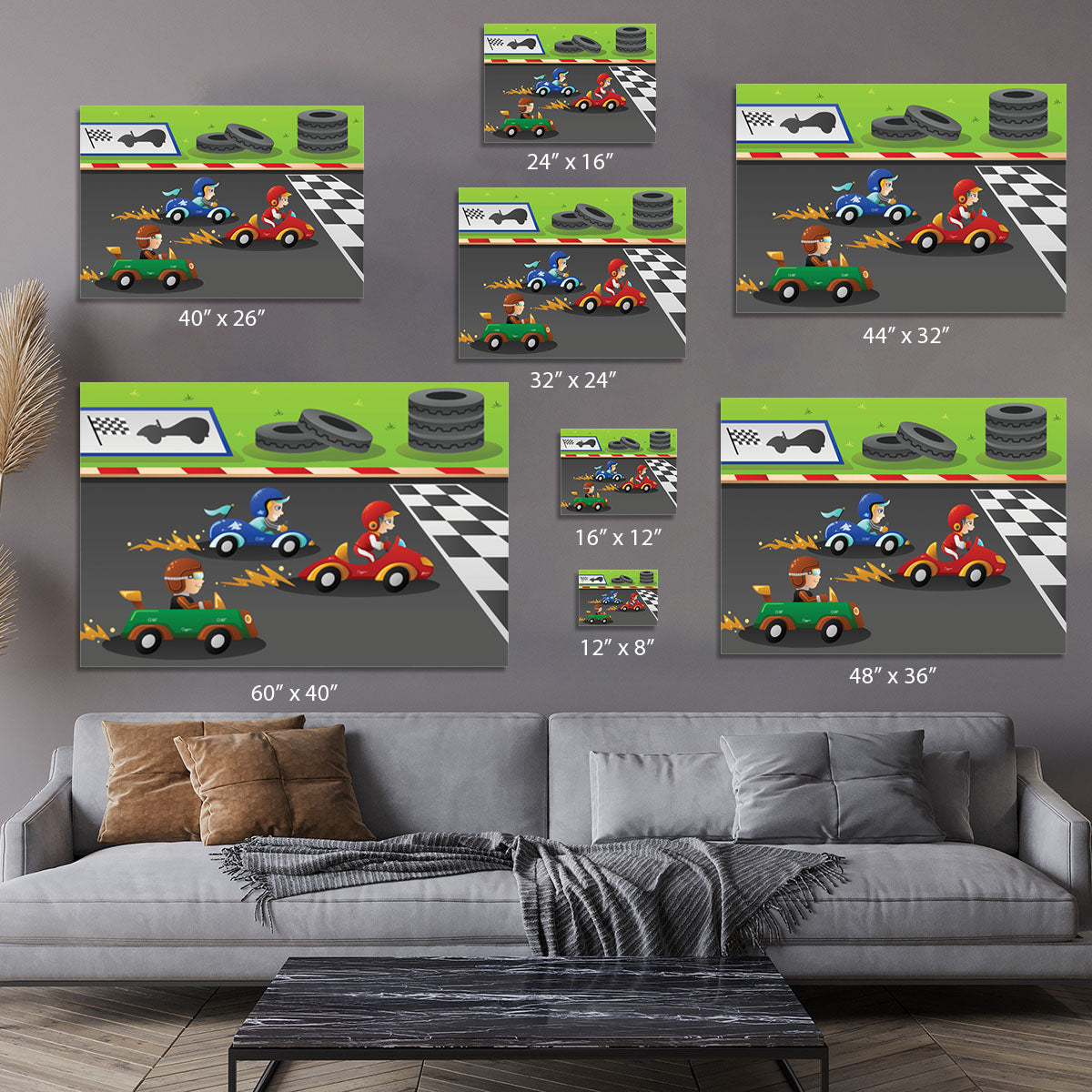 Kids in a car racing Canvas Print or Poster - Canvas Art Rocks - 7