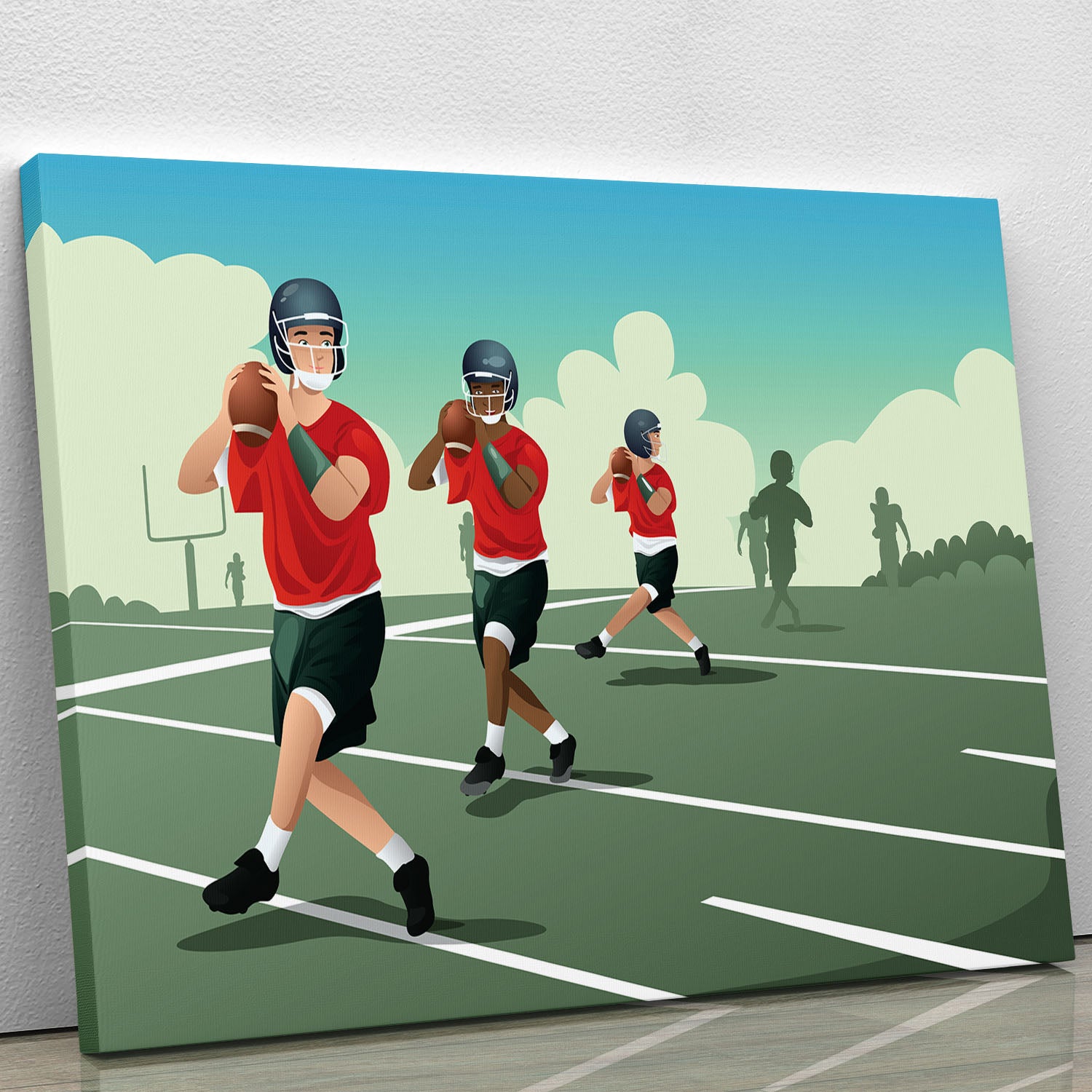 Kids practicing football Canvas Print or Poster - Canvas Art Rocks - 1