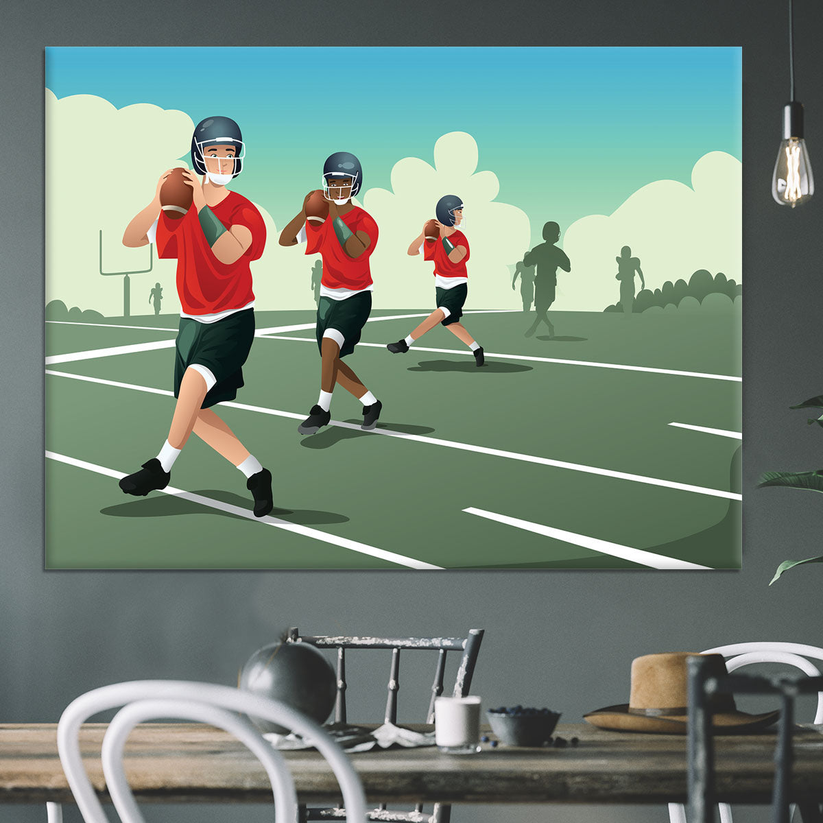 Kids practicing football Canvas Print or Poster - Canvas Art Rocks - 3