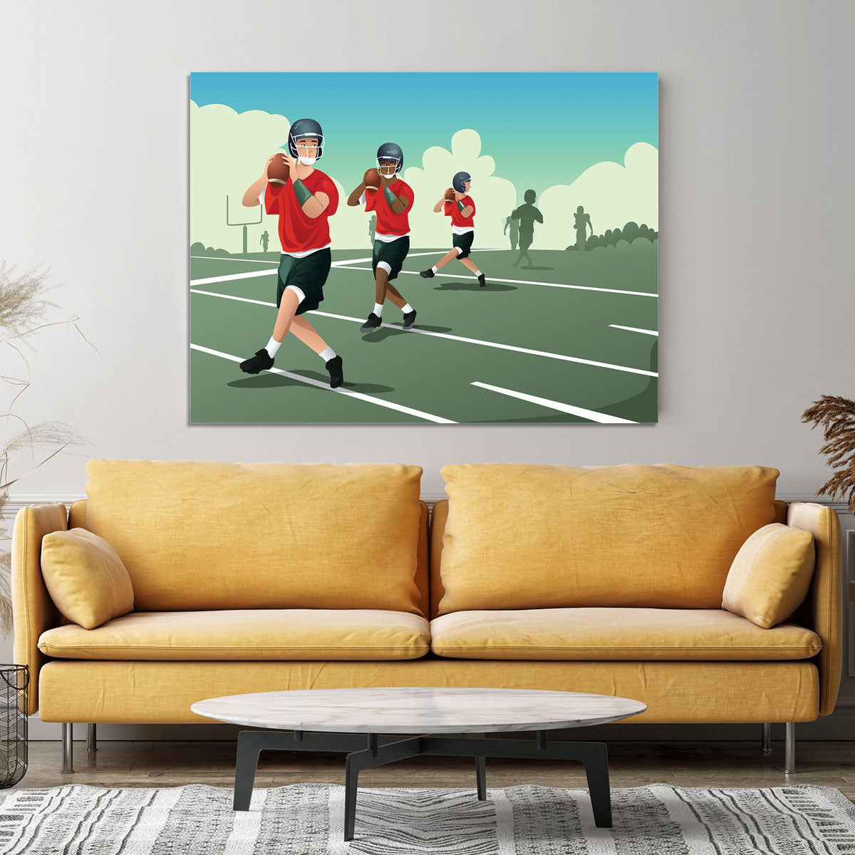 Kids practicing football Canvas Print or Poster - Canvas Art Rocks - 4