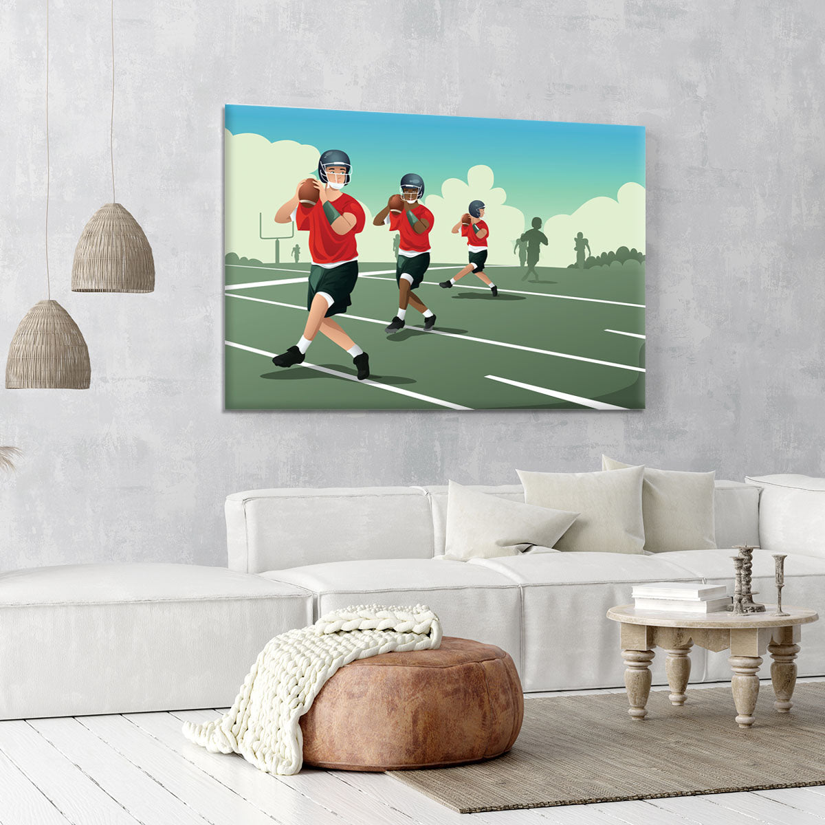 Kids practicing football Canvas Print or Poster - Canvas Art Rocks - 6