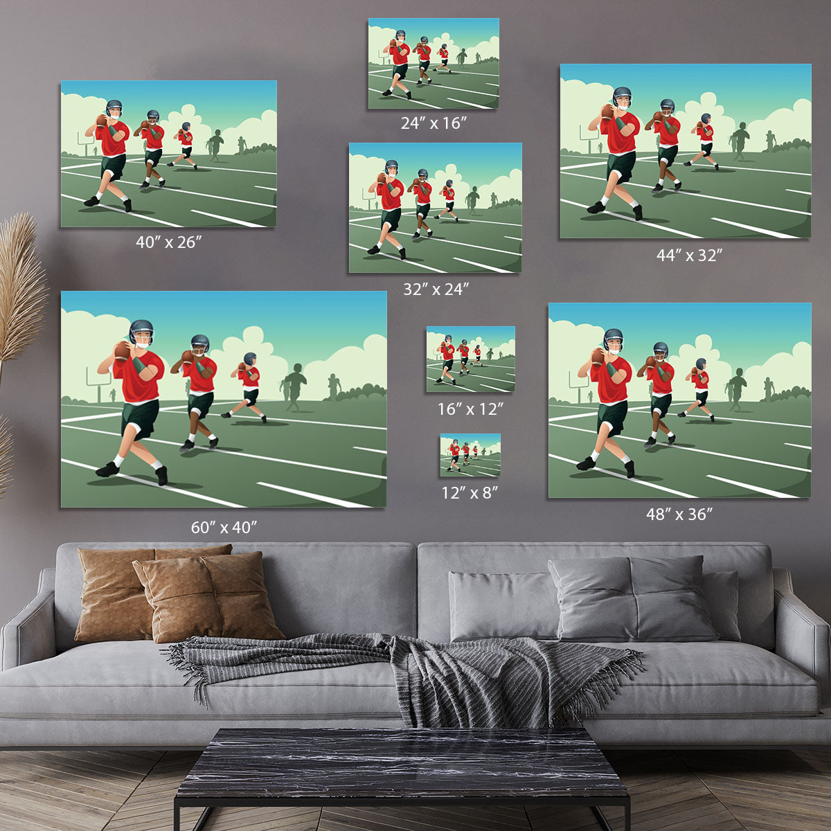 Kids practicing football Canvas Print or Poster - Canvas Art Rocks - 7