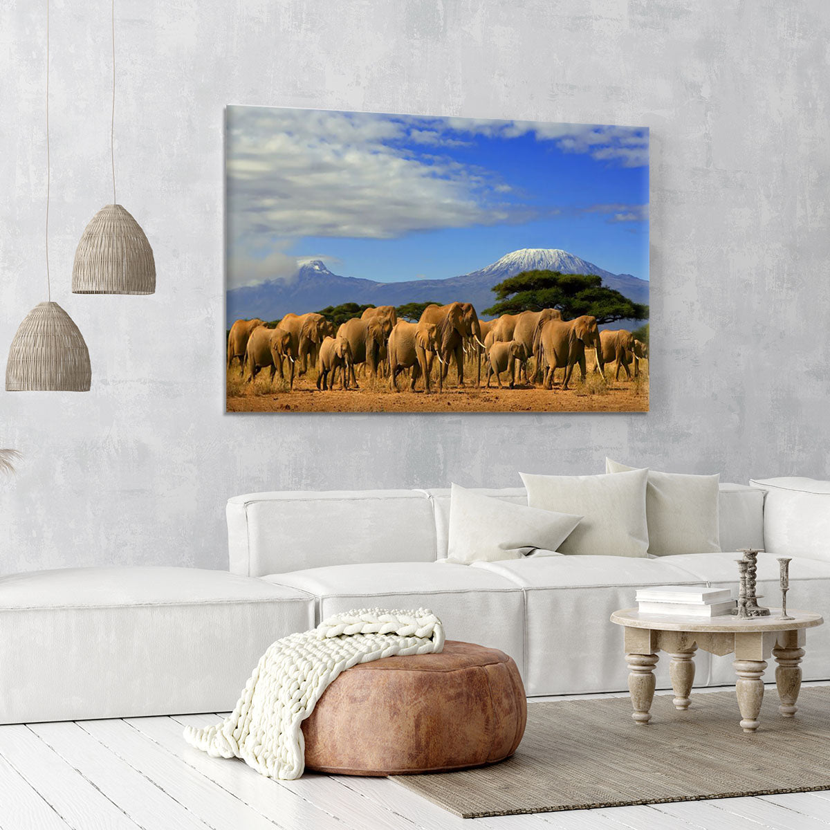 Kilimanjaro And Elephants Canvas Print or Poster - Canvas Art Rocks - 6