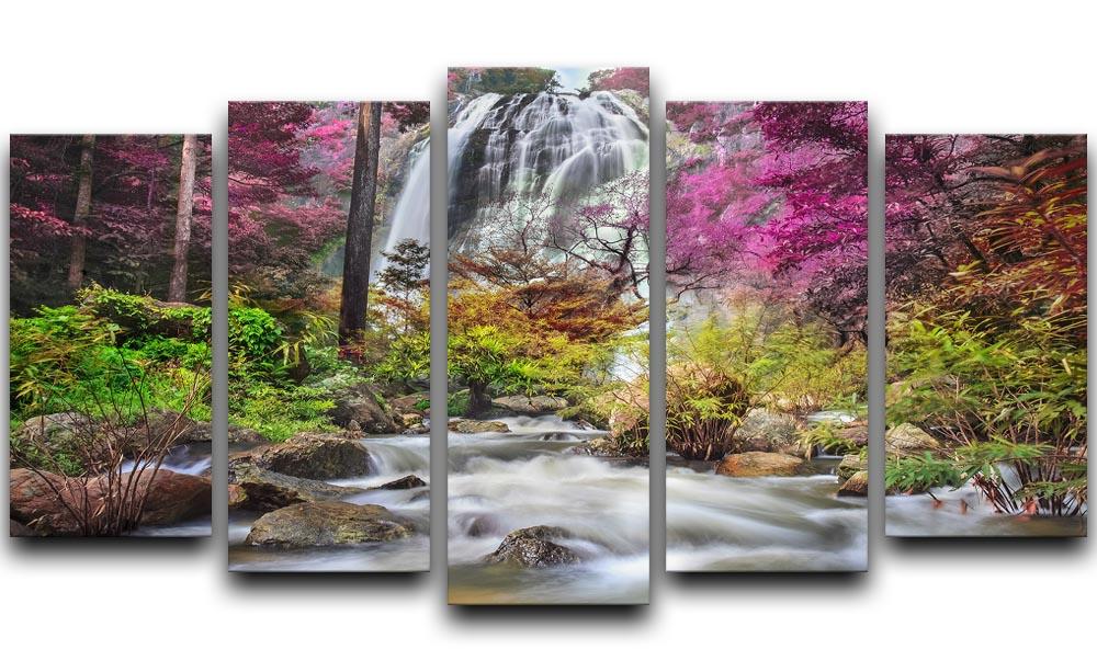 Klonglan Waterfall 5 Split Panel Canvas  - Canvas Art Rocks - 1