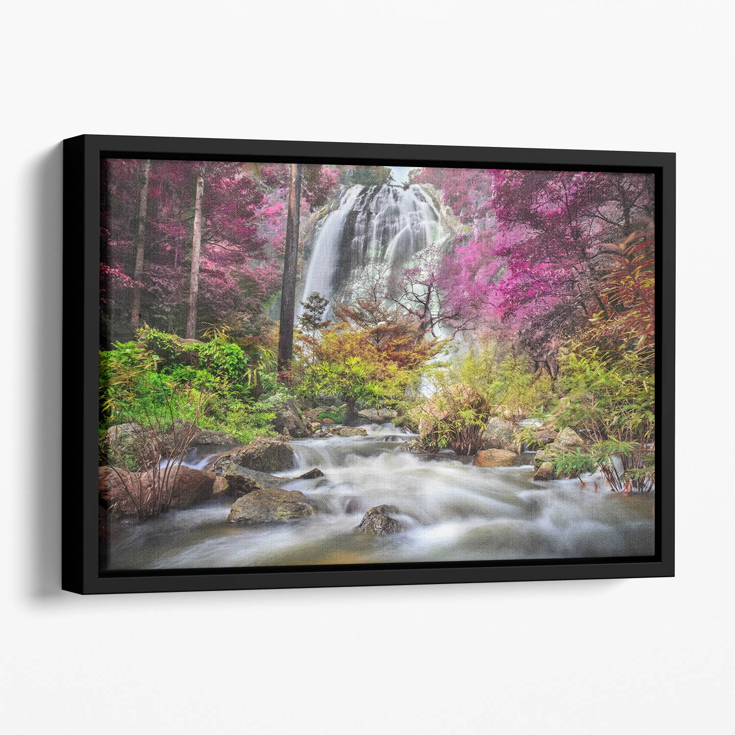 Klonglan Waterfall Floating Framed Canvas