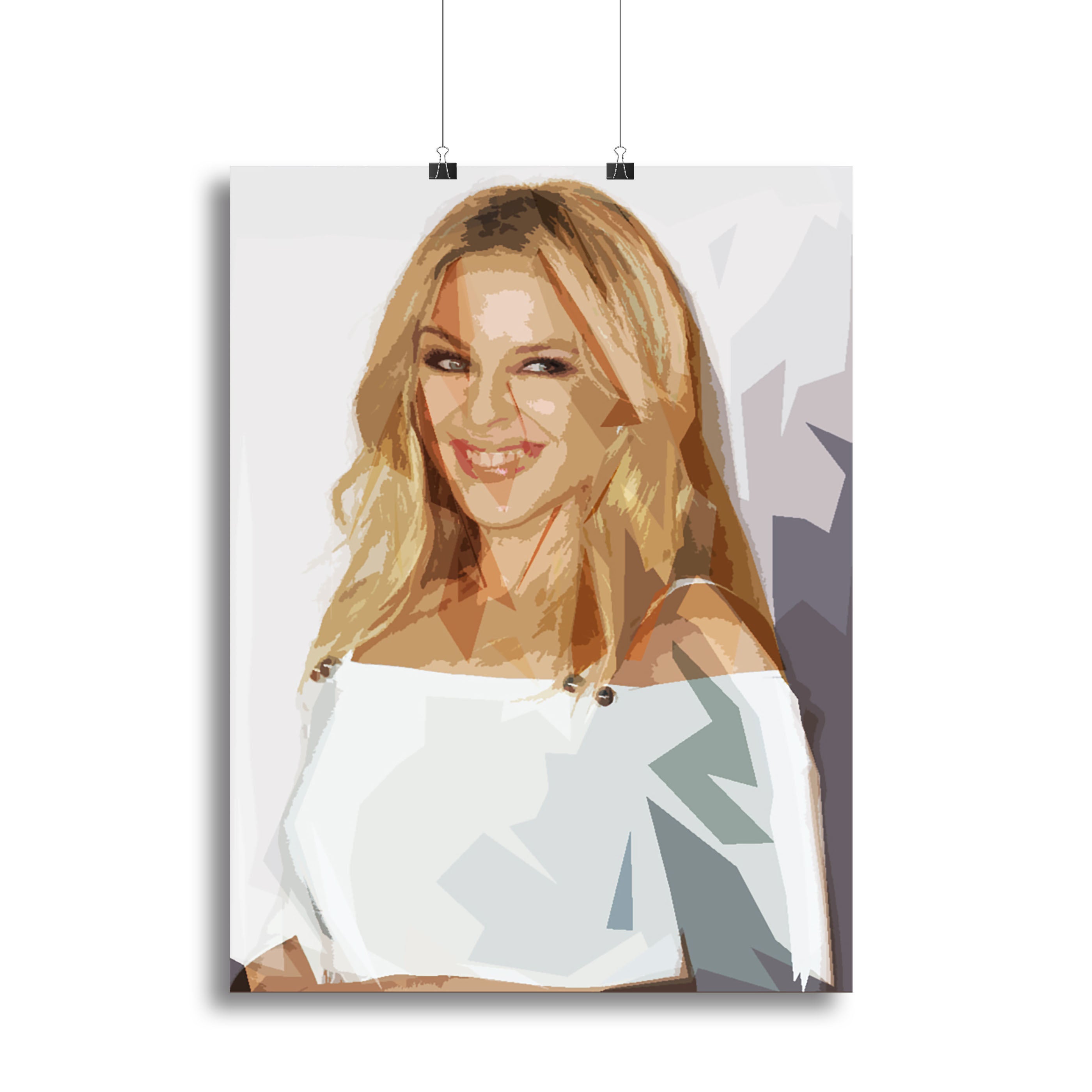 Kylie Minogue in white Pop Art Canvas Print or Poster - Canvas Art Rocks - 2