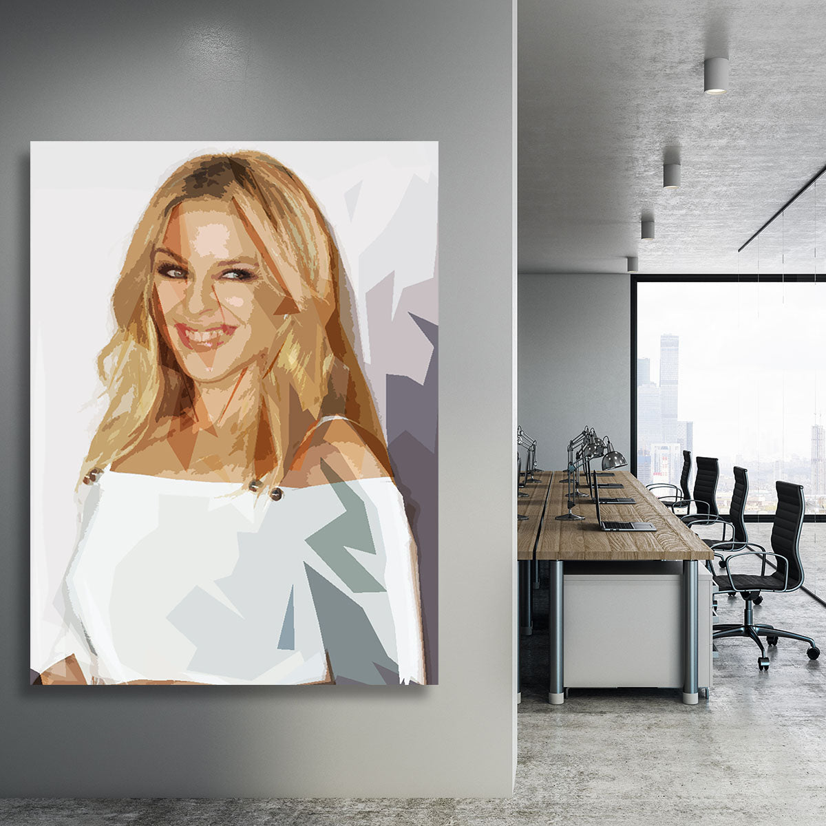 Kylie Minogue in white Pop Art Canvas Print or Poster - Canvas Art Rocks - 3