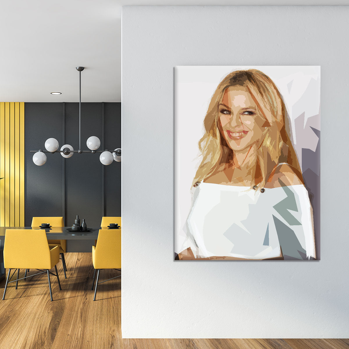 Kylie Minogue in white Pop Art Canvas Print or Poster - Canvas Art Rocks - 4