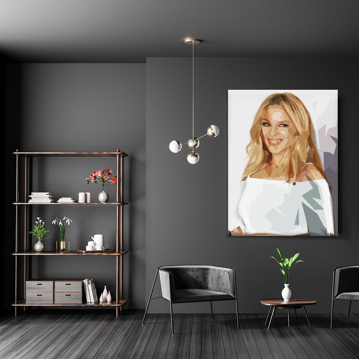 Kylie Minogue in white Pop Art Canvas Print or Poster - Canvas Art Rocks - 5