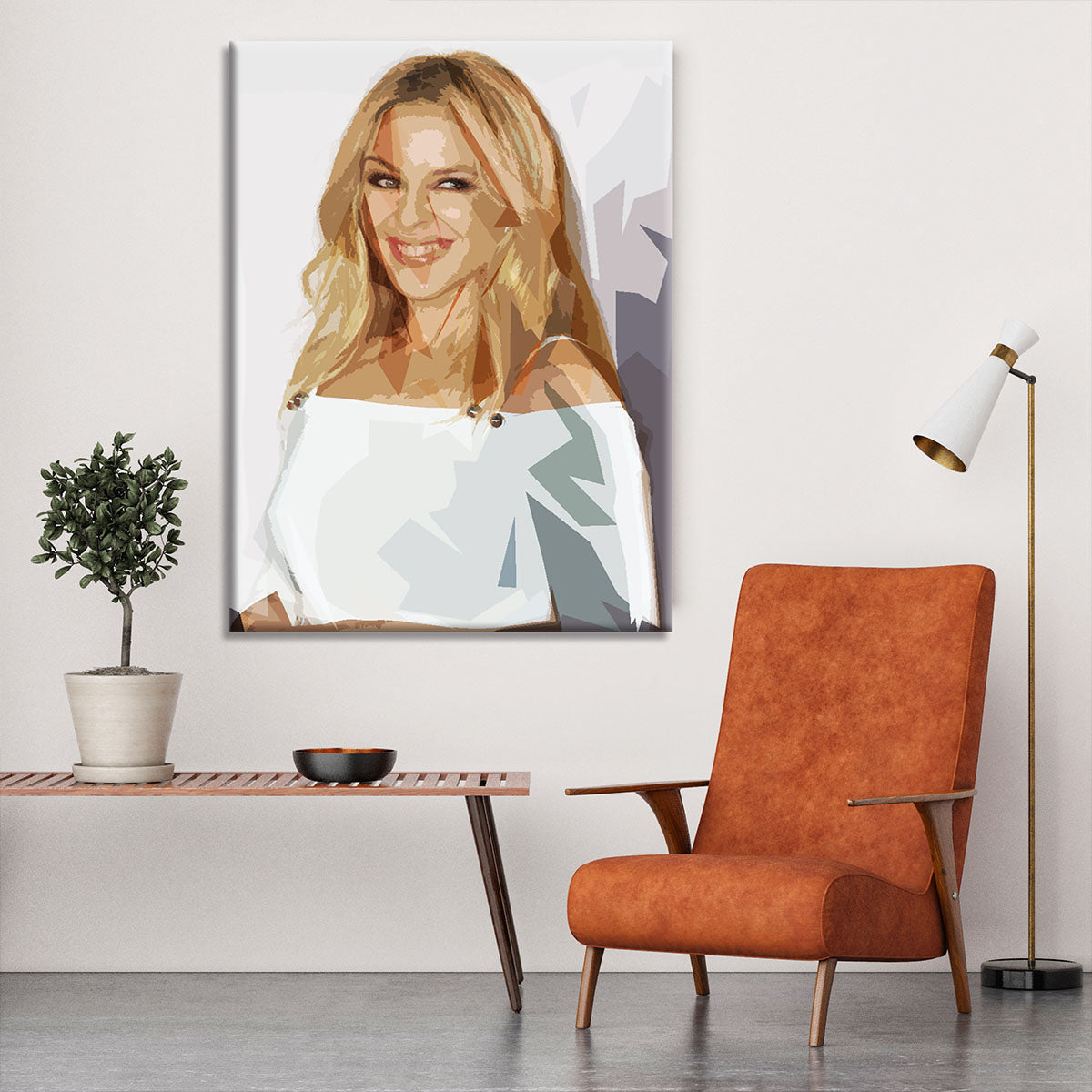 Kylie Minogue in white Pop Art Canvas Print or Poster - Canvas Art Rocks - 6