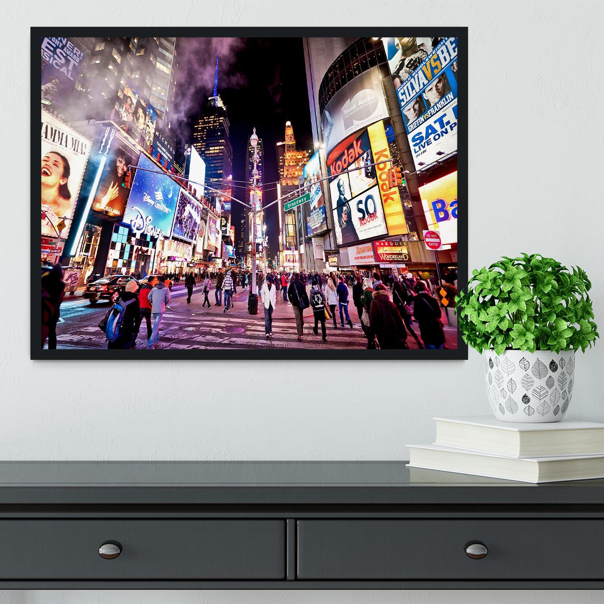 LED signs Broadway Theaters Framed Print - Canvas Art Rocks - 2