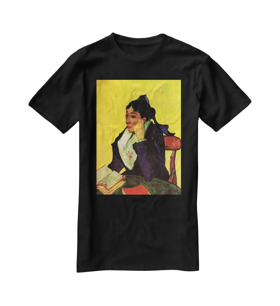 L'Arlesienne Madame Ginoux with Books by Van Gogh T-Shirt - Canvas Art Rocks - 1