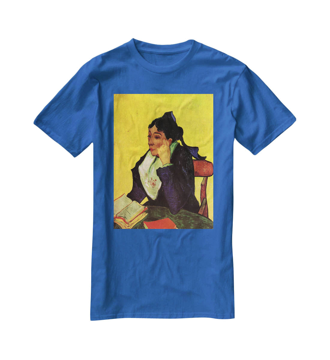 L'Arlesienne Madame Ginoux with Books by Van Gogh T-Shirt - Canvas Art Rocks - 2