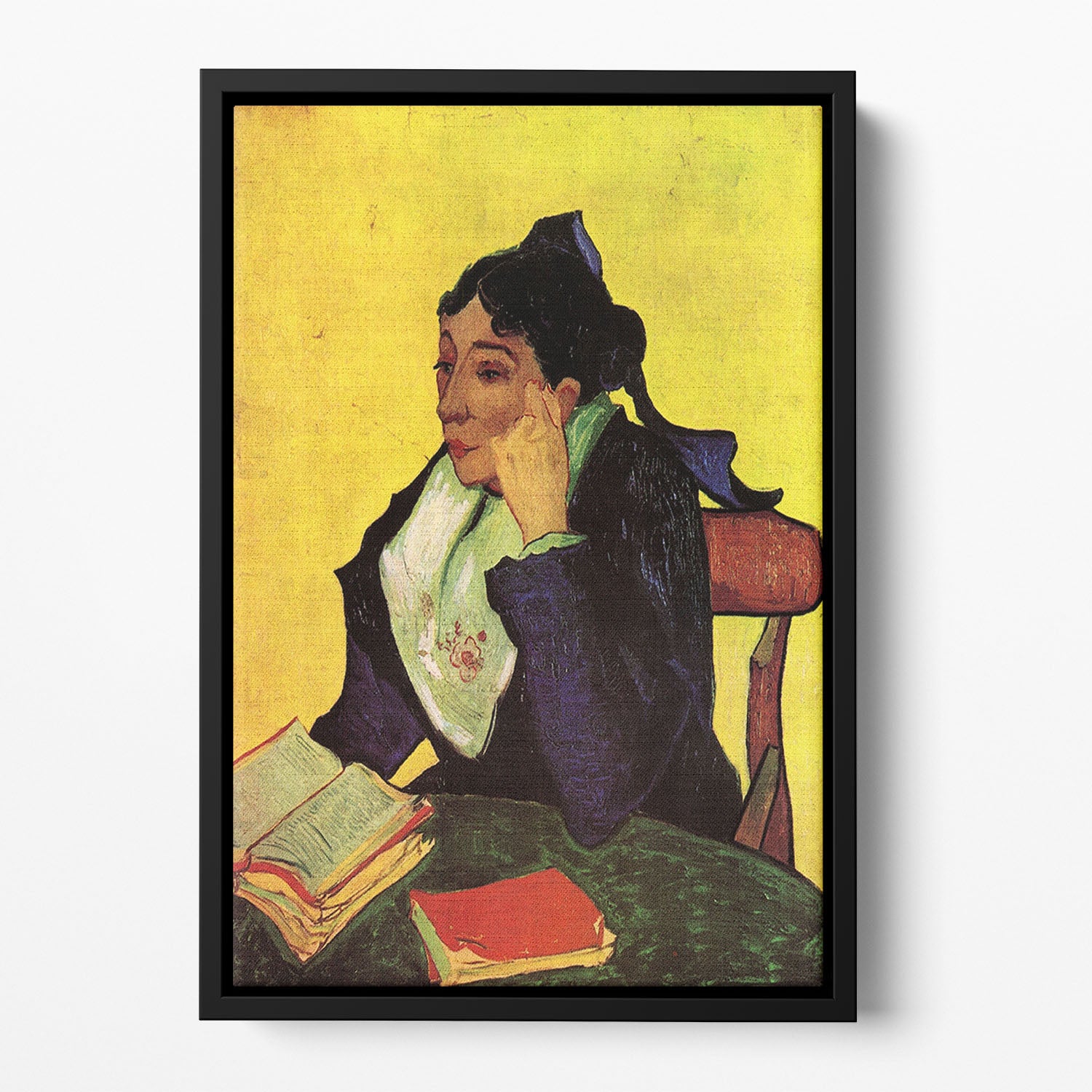 L'Arlesienne Madame Ginoux with Books by Van Gogh Floating Framed Canvas
