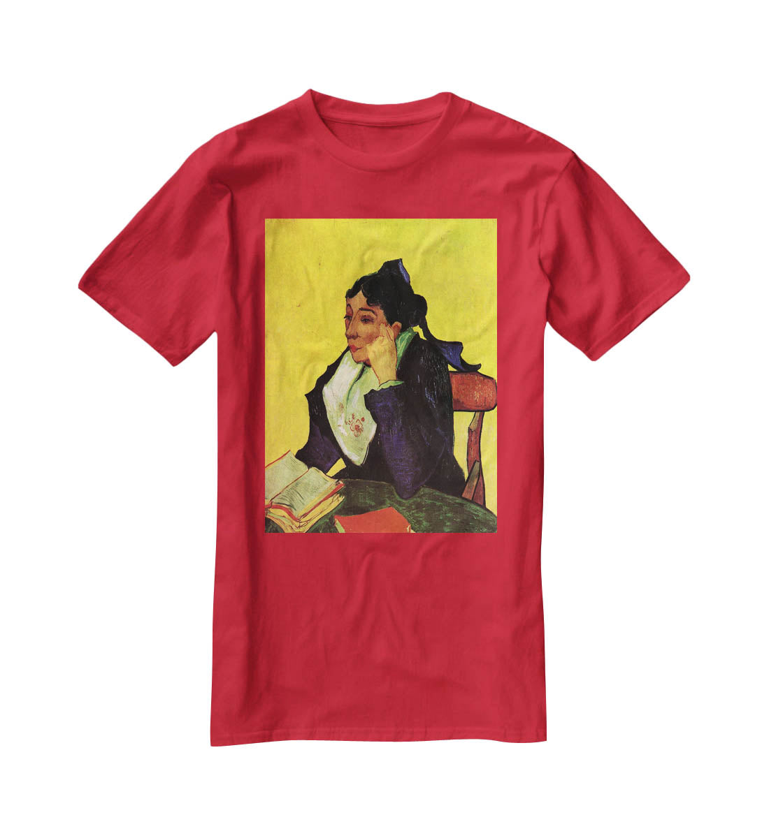 L'Arlesienne Madame Ginoux with Books by Van Gogh T-Shirt - Canvas Art Rocks - 4
