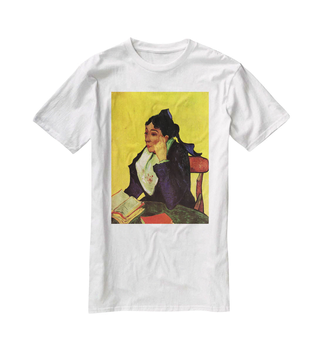 L'Arlesienne Madame Ginoux with Books by Van Gogh T-Shirt - Canvas Art Rocks - 5