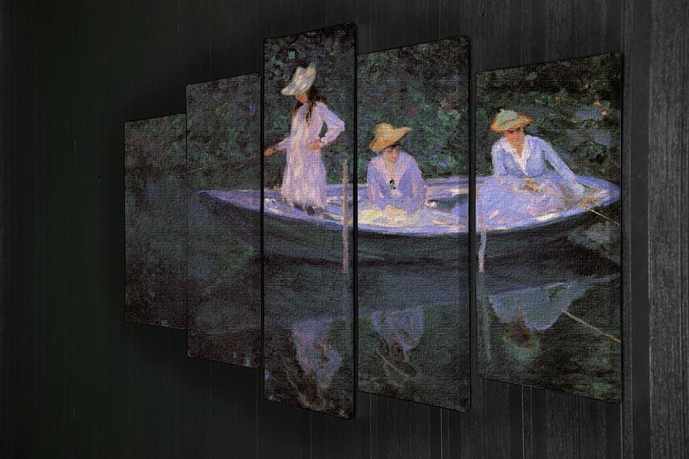 La Barque at Giverny by Monet 5 Split Panel Canvas - Canvas Art Rocks - 2
