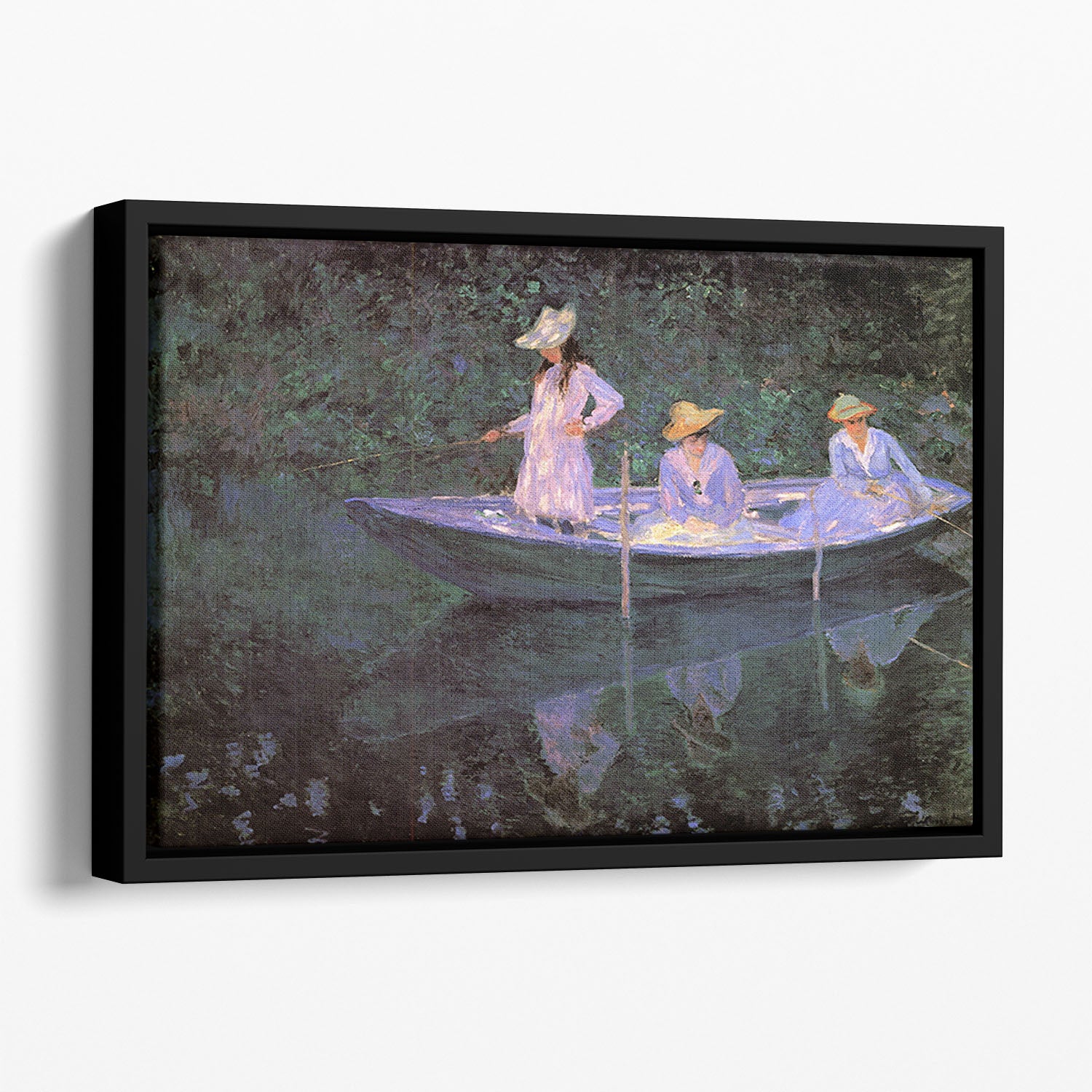 La Barque at Giverny by Monet Floating Framed Canvas