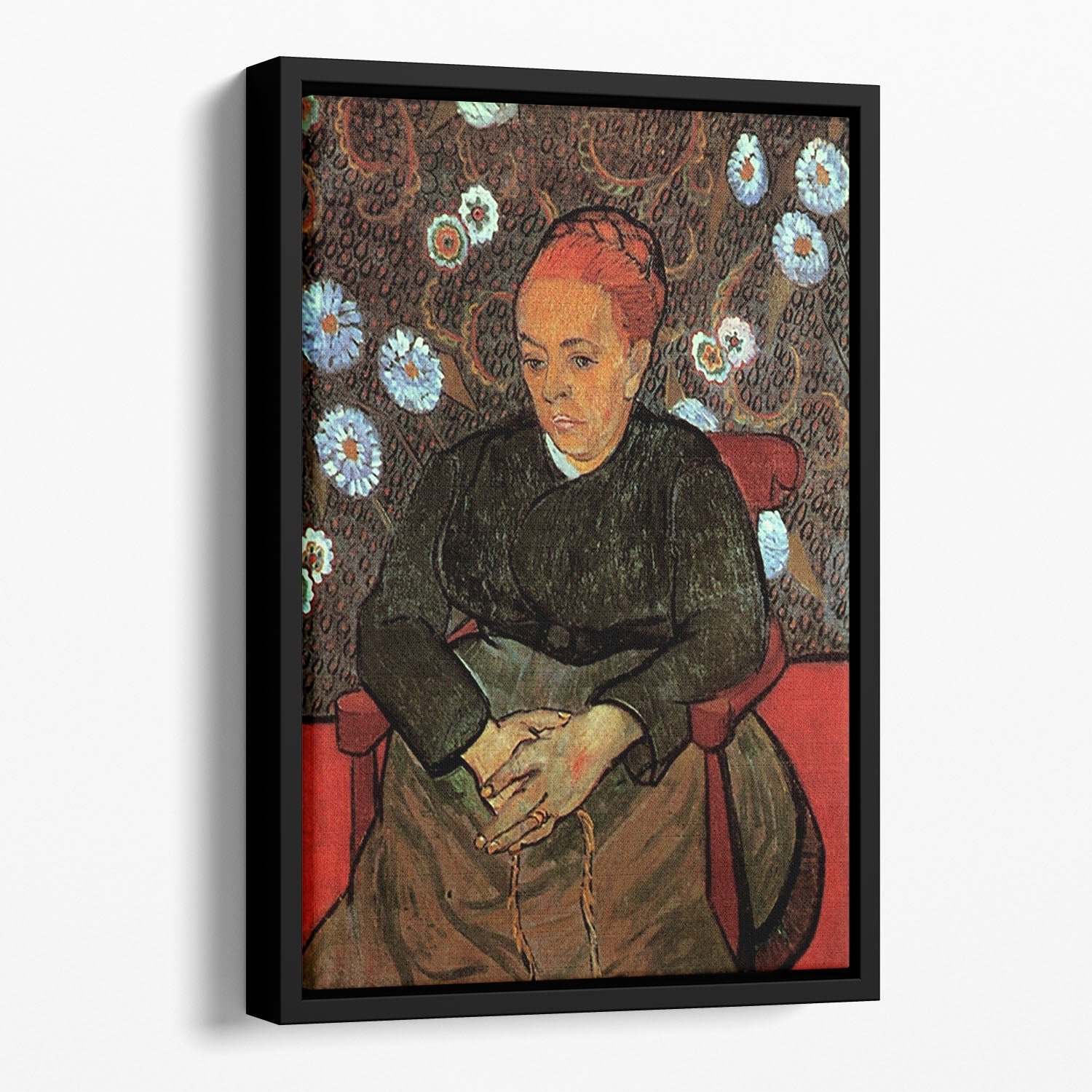 La Berceuse Augustine Roulin 2 by Van Gogh Floating Framed Canvas