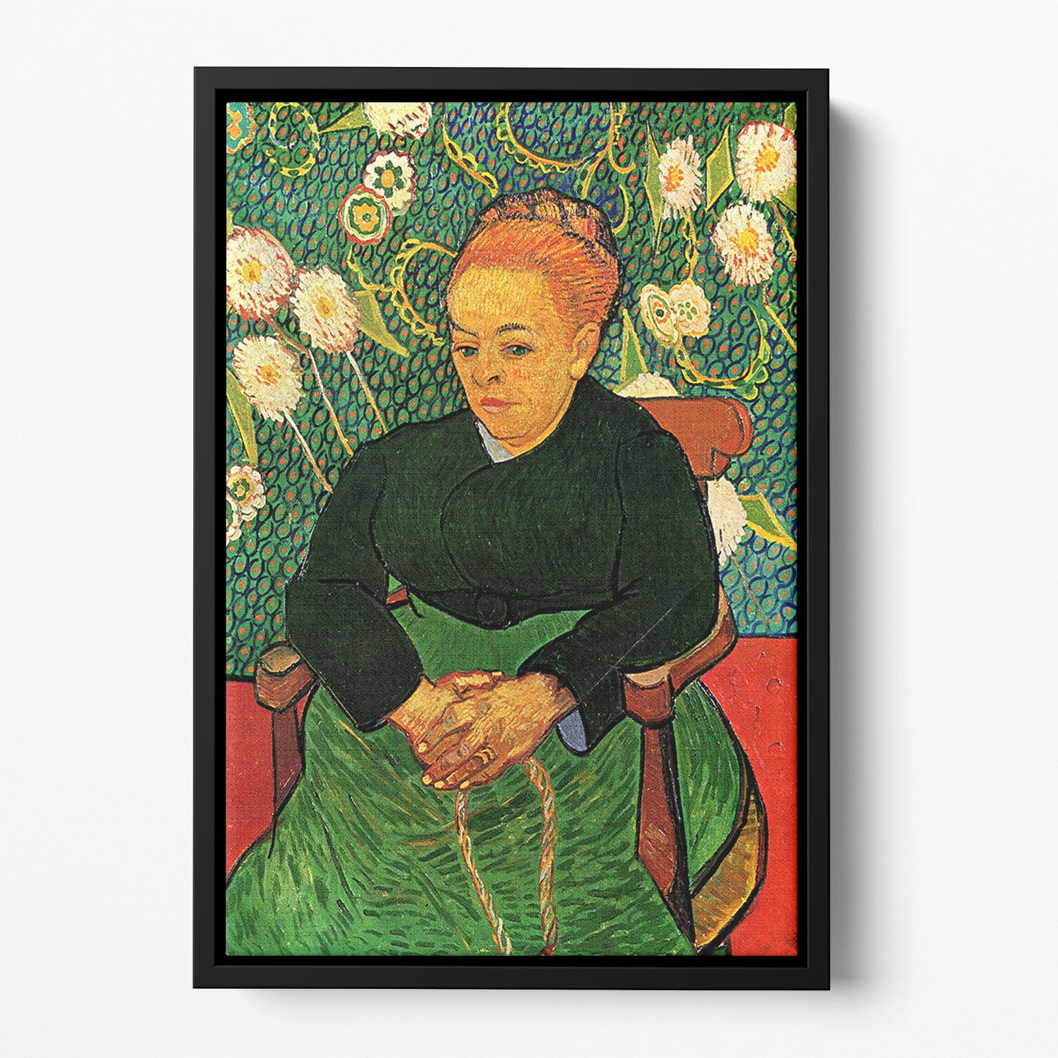 La Berceuse Augustine Roulin by Van Gogh Floating Framed Canvas