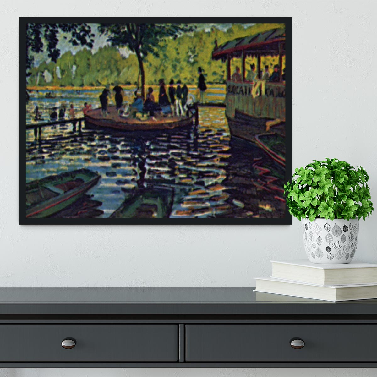 La Grenouillare by Monet Framed Print - Canvas Art Rocks - 2