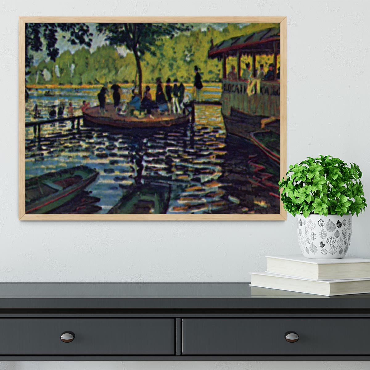 La Grenouillare by Monet Framed Print - Canvas Art Rocks - 4