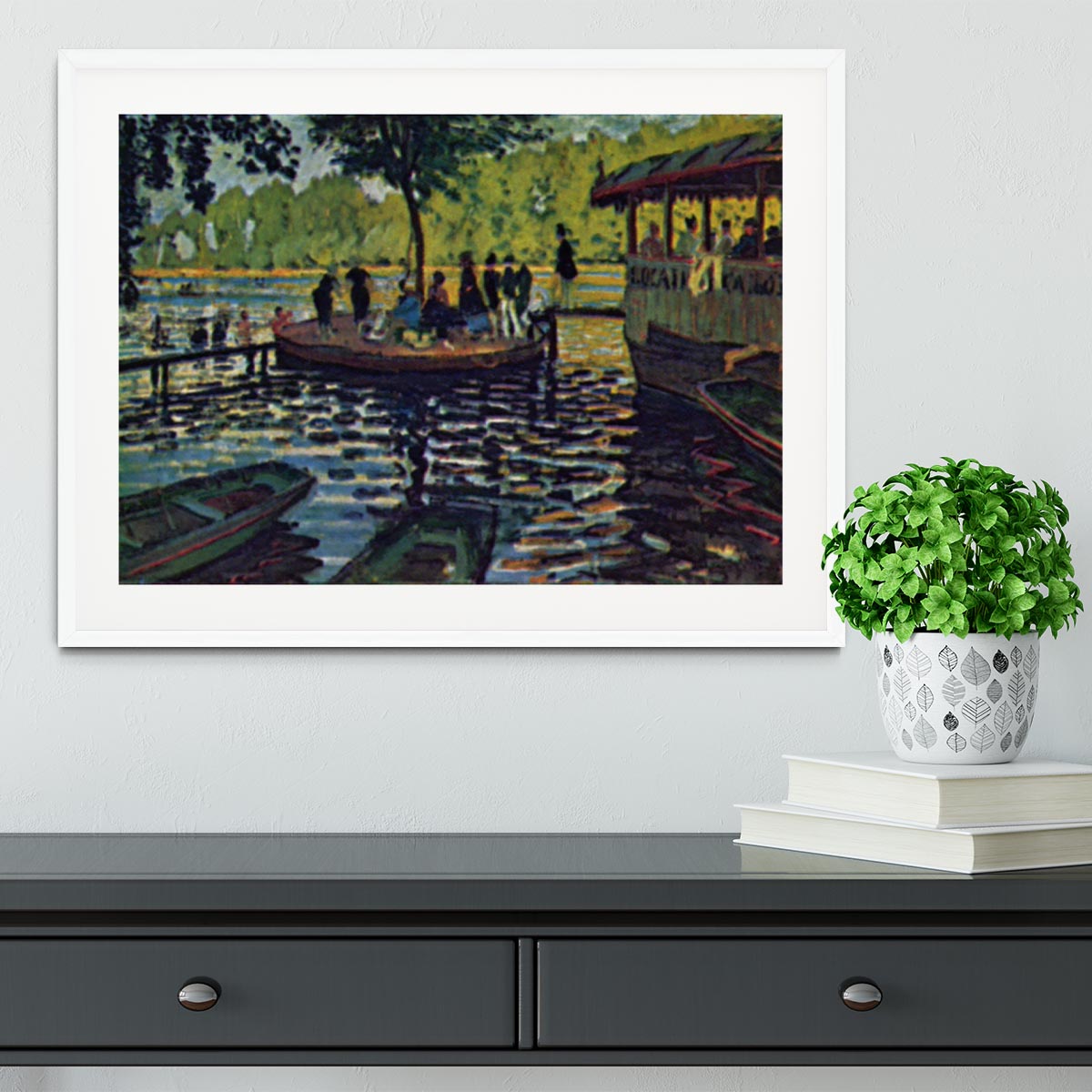 La Grenouillare by Monet Framed Print - Canvas Art Rocks - 5