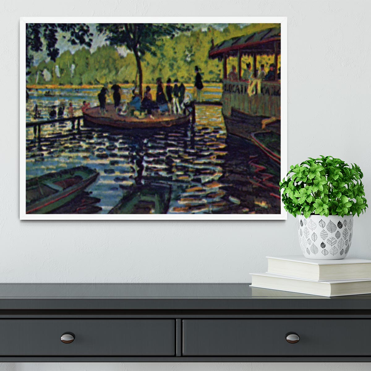 La Grenouillare by Monet Framed Print - Canvas Art Rocks -6