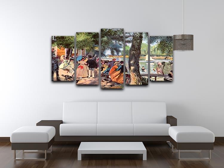 La Grenouillere by Renoir 5 Split Panel Canvas - Canvas Art Rocks - 3