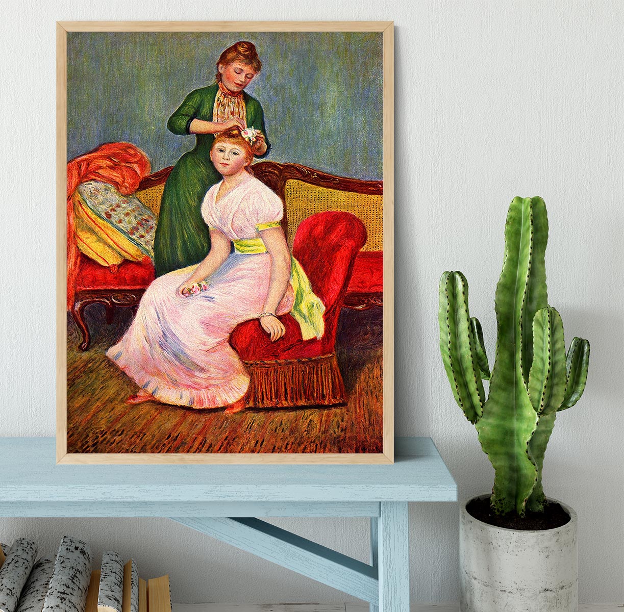 La coiffure by Renoir Framed Print - Canvas Art Rocks - 4