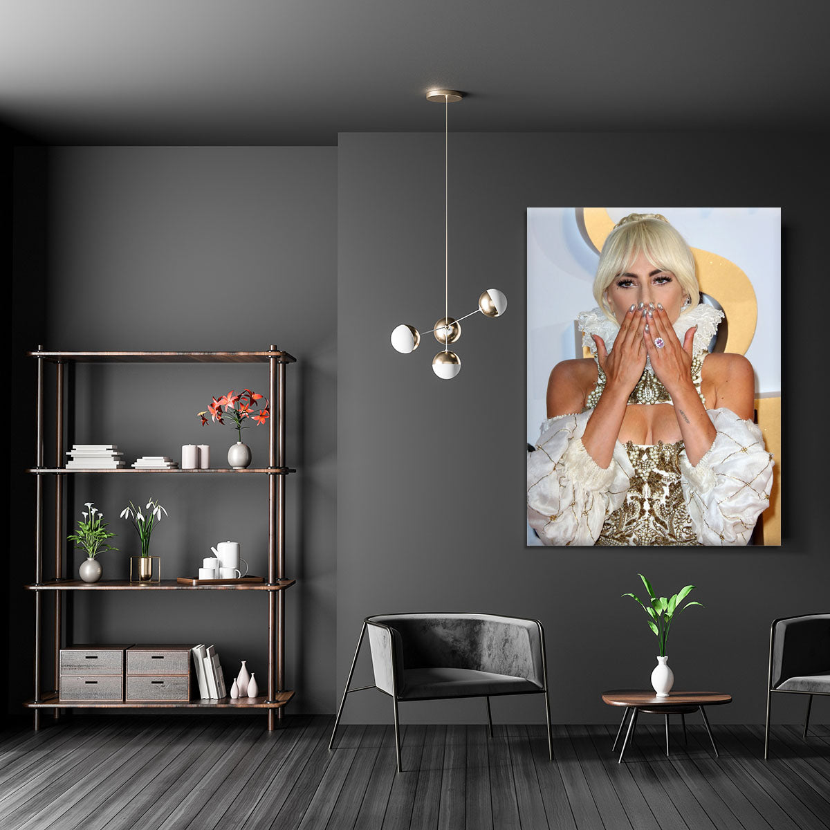 Lady Gaga blows a kiss Canvas Print or Poster - Canvas Art Rocks - 5