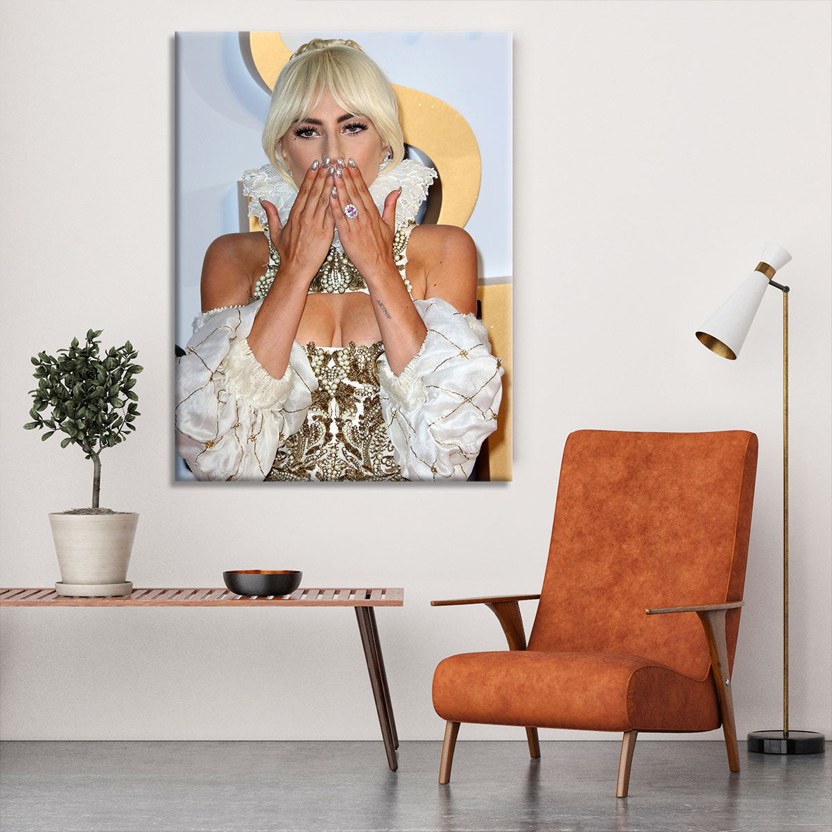 Lady Gaga blows a kiss Canvas Print or Poster - Canvas Art Rocks - 6