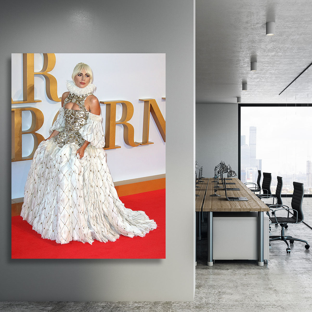 Lady Gaga in Alexander McQueen dress Canvas Print or Poster - Canvas Art Rocks - 3
